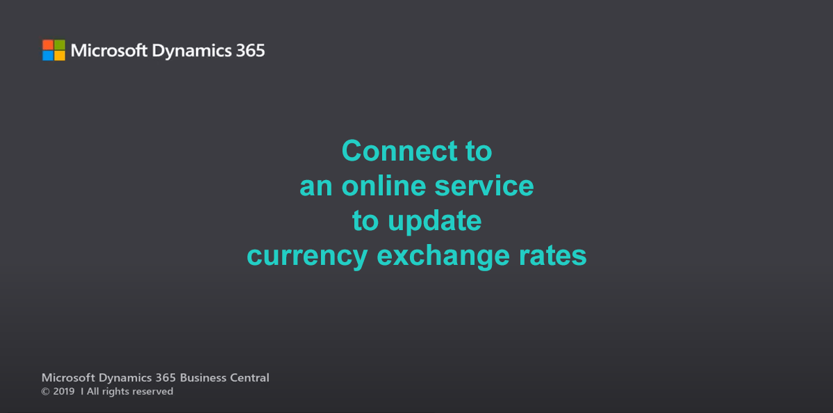 currency rate d365bc currency exchange rate
